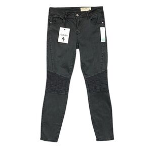 NEW Pistola Audrey Moto Detail Skinny Pant Womens Size 28 Gray Black